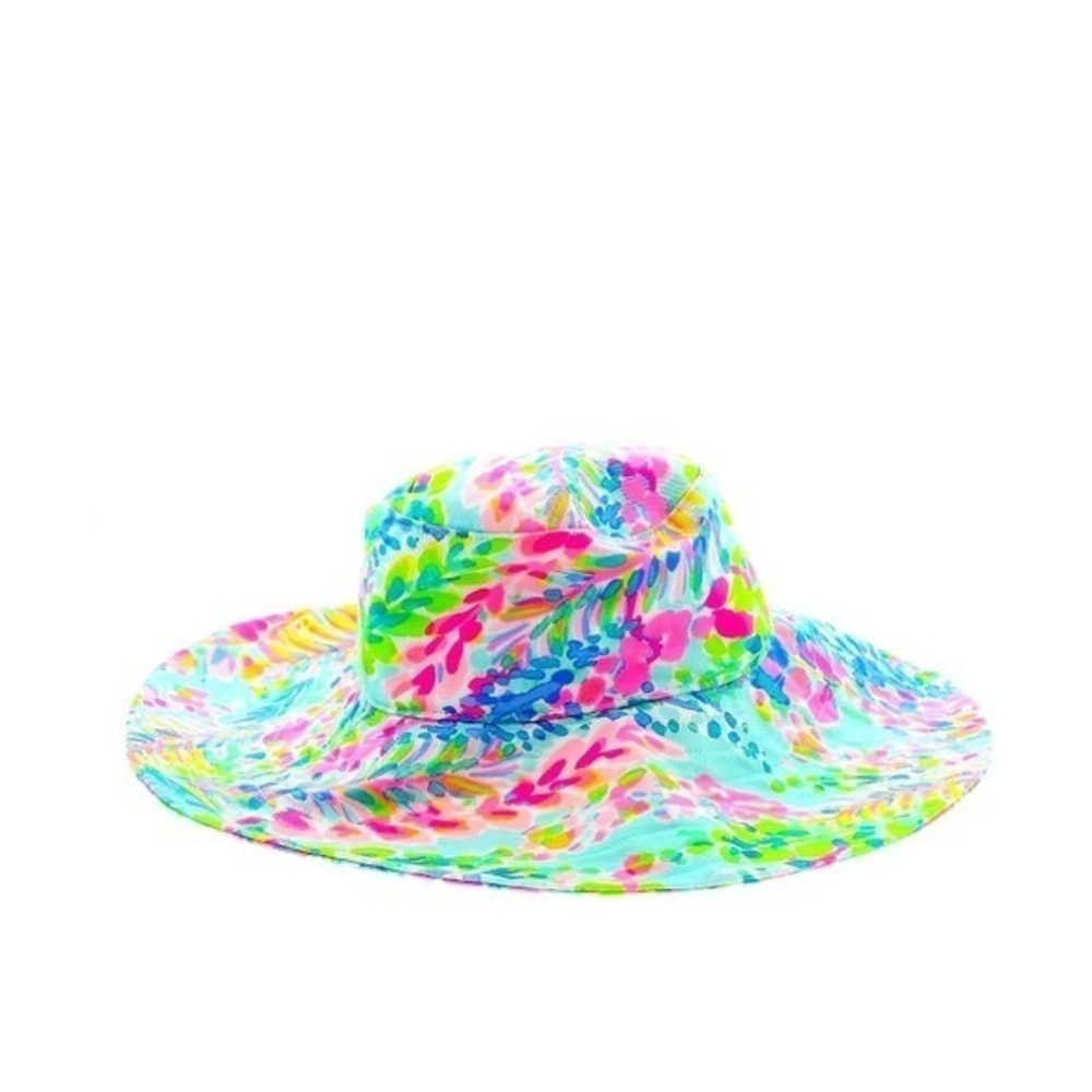 Lilly Pulitzer Beach Hat in Catch The Wave Print Rare & Fun Sun Protection